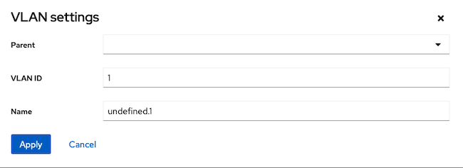 Cockpit VLAN screen Cockpit VLAN screen