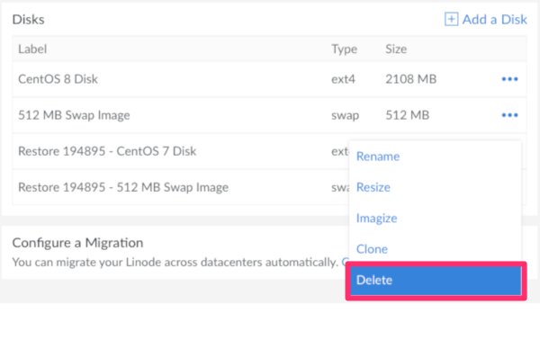 Delete Backup Disk Delete Backup Disk